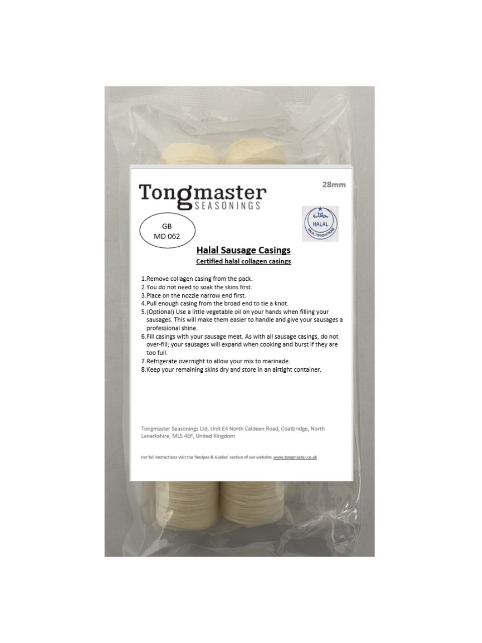 2 x 28mm Halal Collagen Casings 